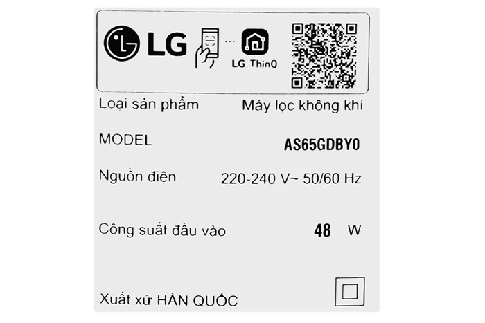 Máy Lọc Không Khí LG PuriCare 360 Alpha Single AS65GDBY0.ABAE 48W&nbsp;